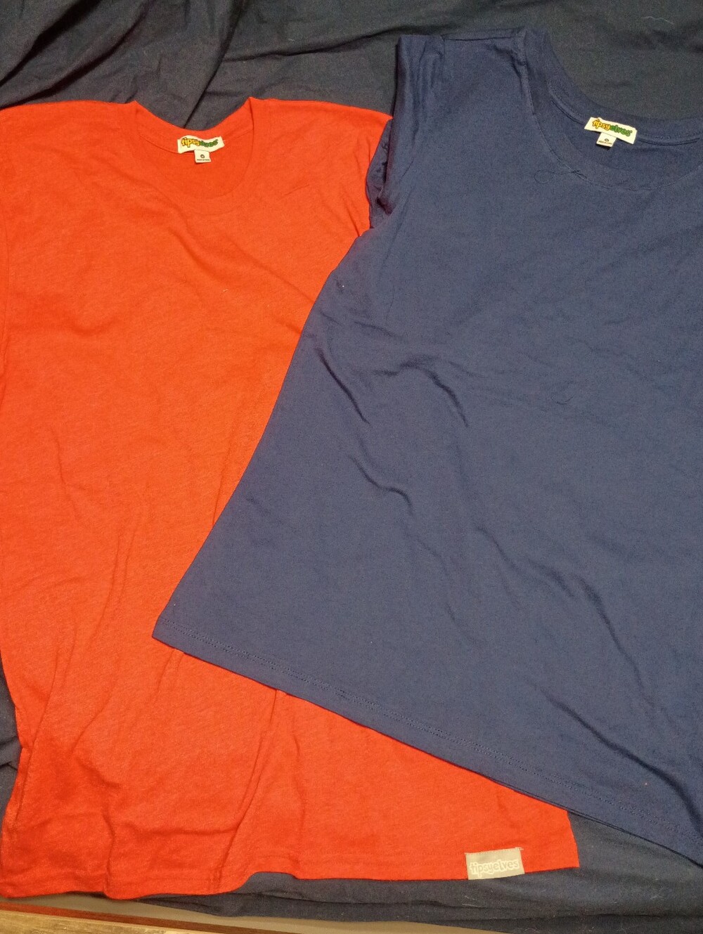 Tipsy Elves Red and Navy Blue Crew Neck Tees - Set Of 2 Size Women's Medium New